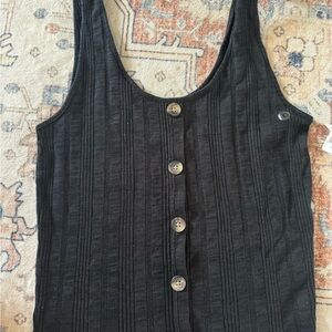 Black Button-Down Women's Top